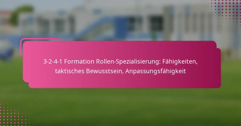 3-2-4-1 Formation Rollen-Spezialisierung: Fähigkeiten, taktisches Bewusstsein, Anpassungsfähigkeit