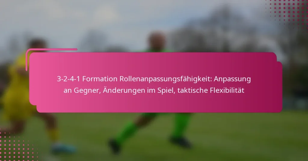 3-2-4-1 Formation Rollenanpassungsfähigkeit: Anpassung an Gegner, Änderungen im Spiel, taktische Flexibilität