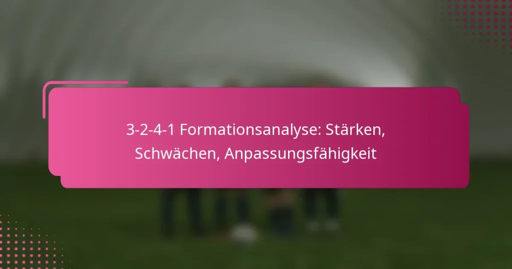 3-2-4-1 Formationsanalyse: Stärken, Schwächen, Anpassungsfähigkeit
