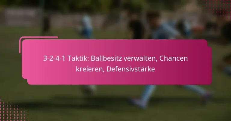 3-2-4-1 Taktik: Ballbesitz verwalten, Chancen kreieren, Defensivstärke