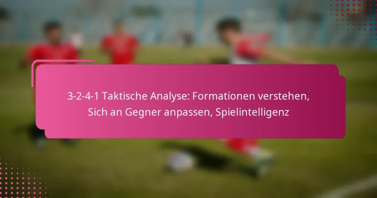 3-2-4-1 Taktische Analyse: Formationen verstehen, Sich an Gegner anpassen, Spielintelligenz