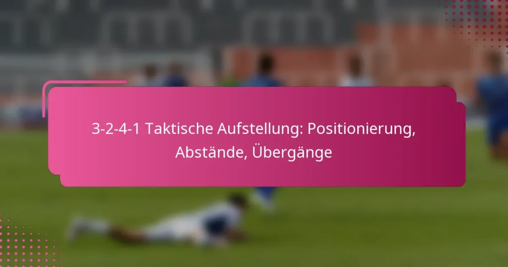 3-2-4-1 Taktische Aufstellung: Positionierung, Abstände, Übergänge