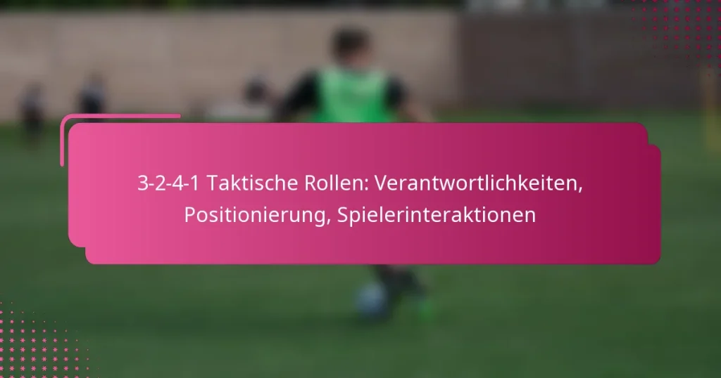 3-2-4-1 Taktische Rollen: Verantwortlichkeiten, Positionierung, Spielerinteraktionen