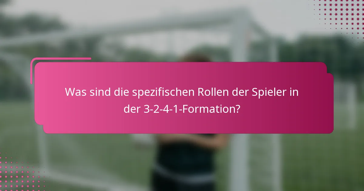 Was sind die spezifischen Rollen der Spieler in der 3-2-4-1-Formation?