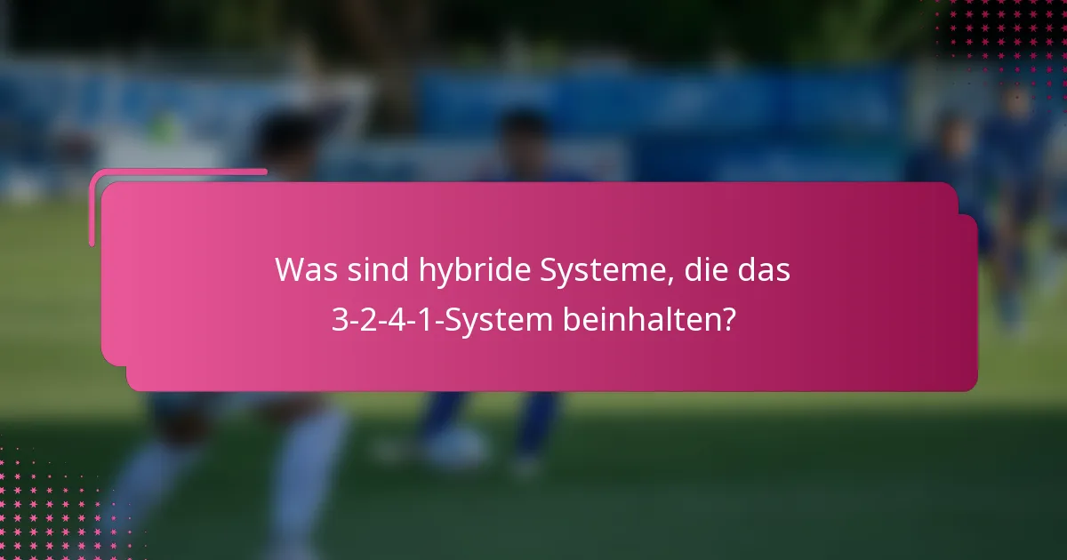 Was sind hybride Systeme, die das 3-2-4-1-System beinhalten?