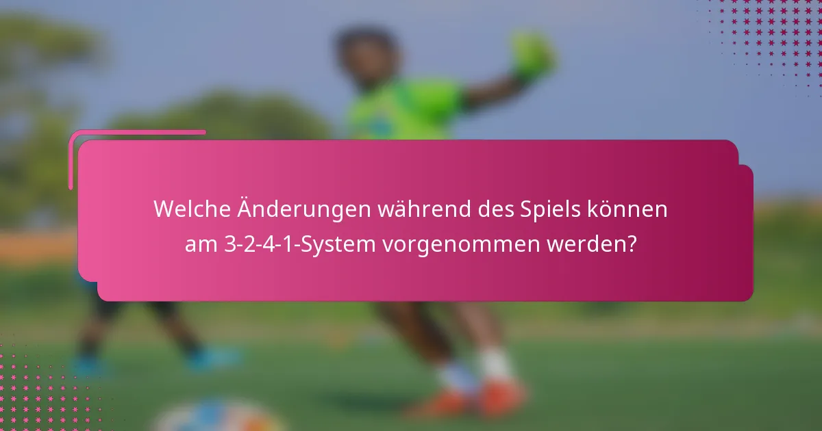 Welche Änderungen während des Spiels können am 3-2-4-1-System vorgenommen werden?
