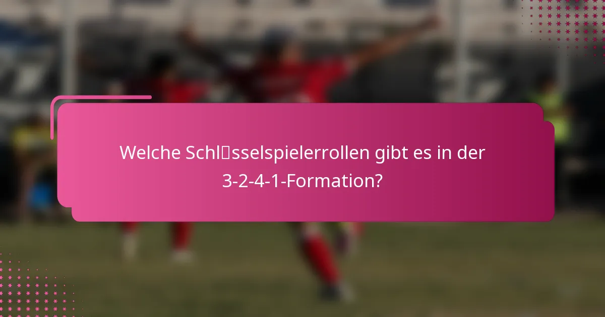 Welche Schlüsselspielerrollen gibt es in der 3-2-4-1-Formation?