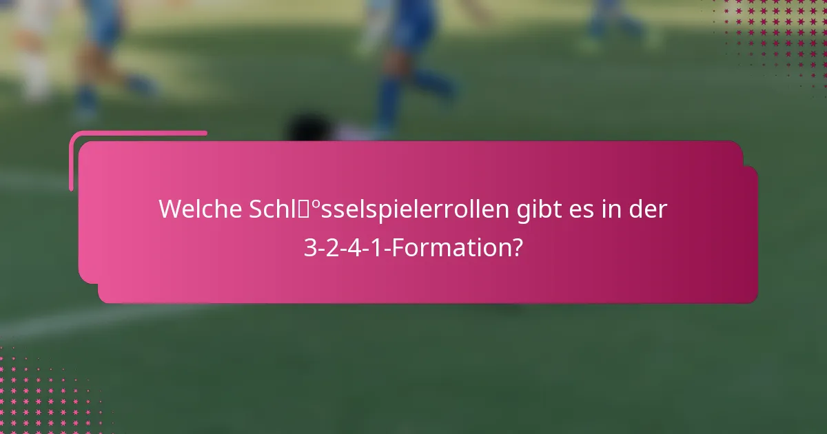 Welche Schlüsselspielerrollen gibt es in der 3-2-4-1-Formation?