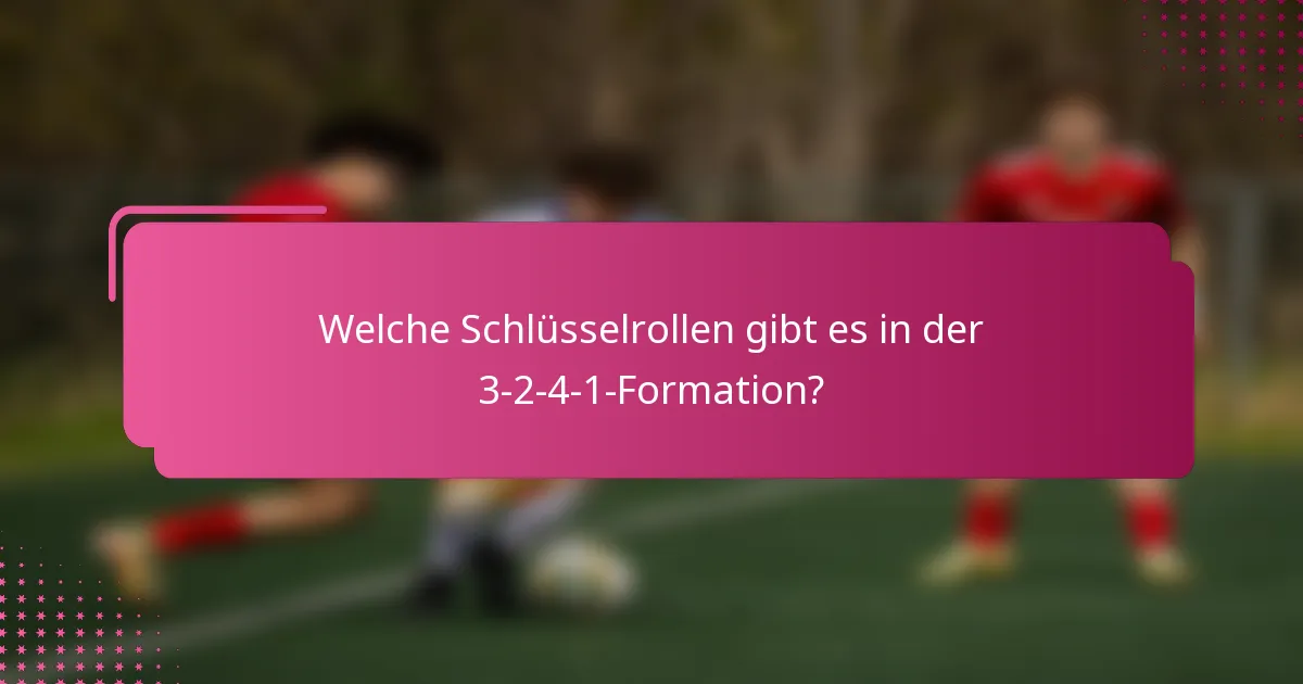 Welche Schlüsselrollen gibt es in der 3-2-4-1-Formation?