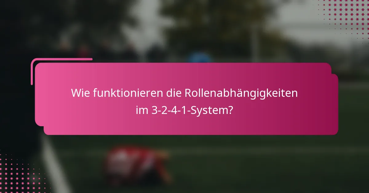Wie funktionieren die Rollenabhängigkeiten im 3-2-4-1-System?