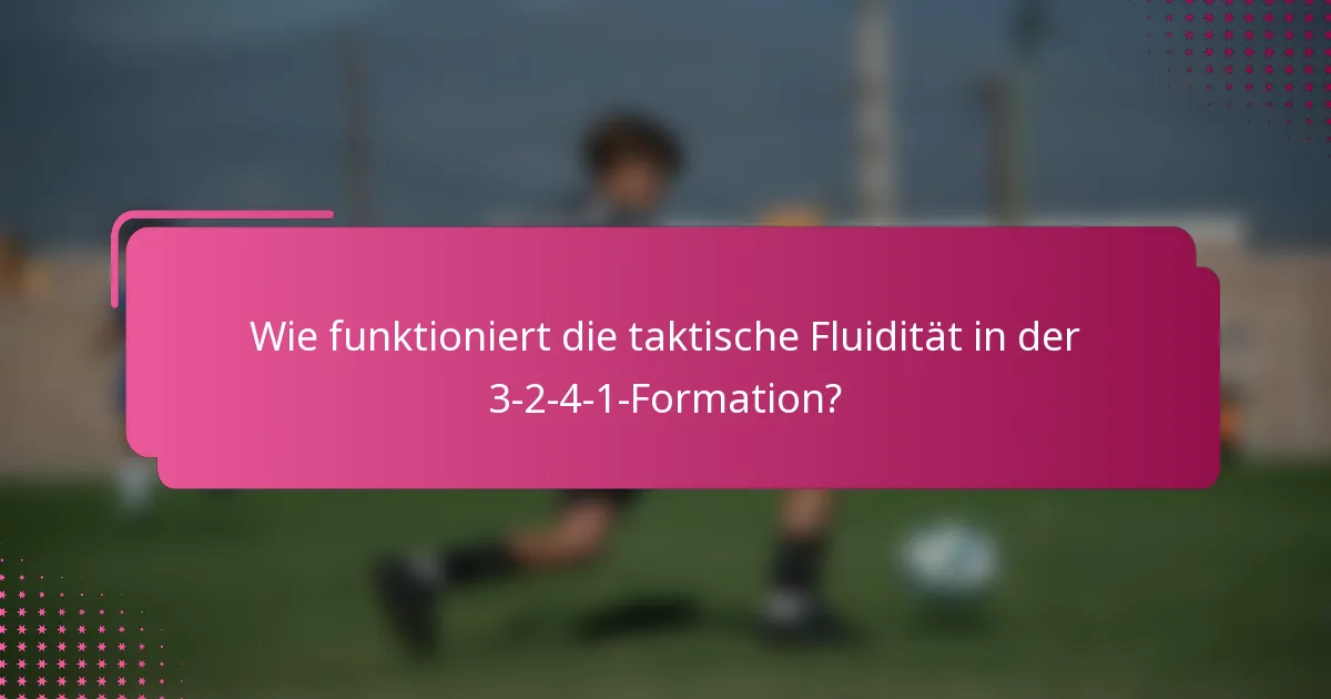 Wie funktioniert die taktische Fluidität in der 3-2-4-1-Formation?