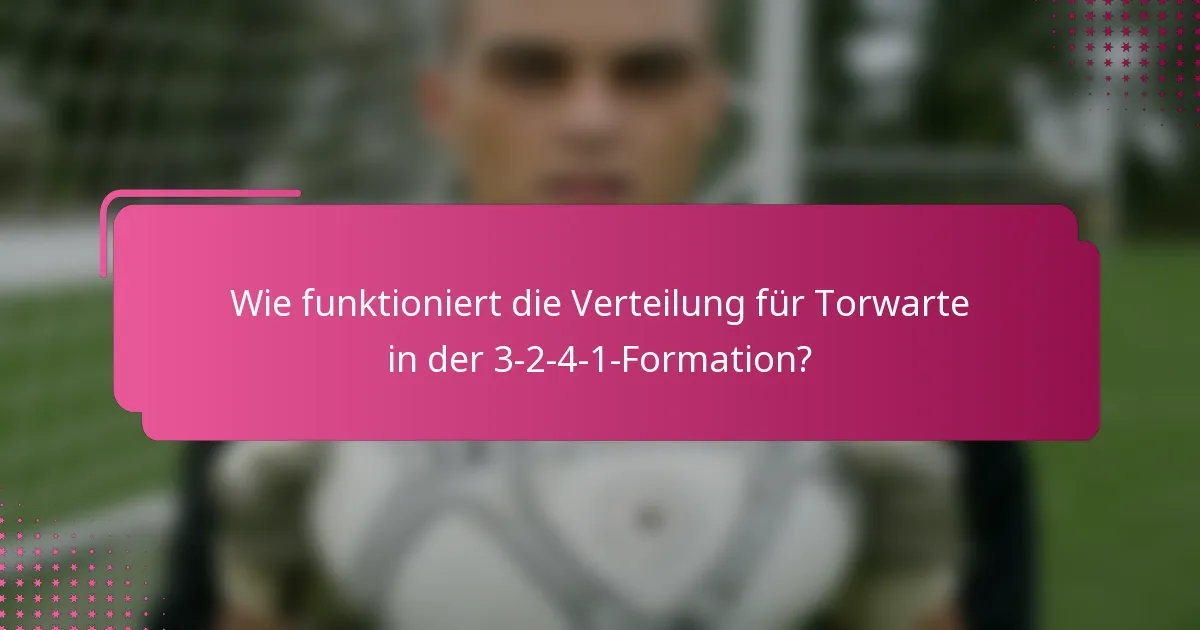 Wie funktioniert die Verteilung für Torwarte in der 3-2-4-1-Formation?
