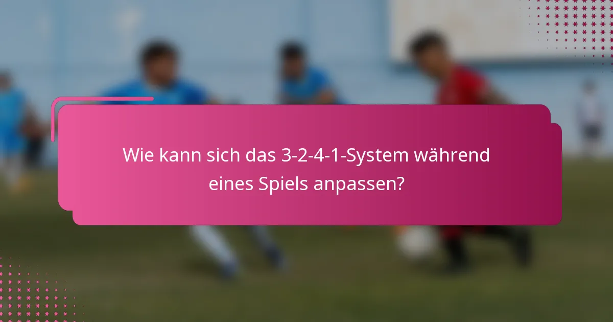 Wie kann sich das 3-2-4-1-System während eines Spiels anpassen?