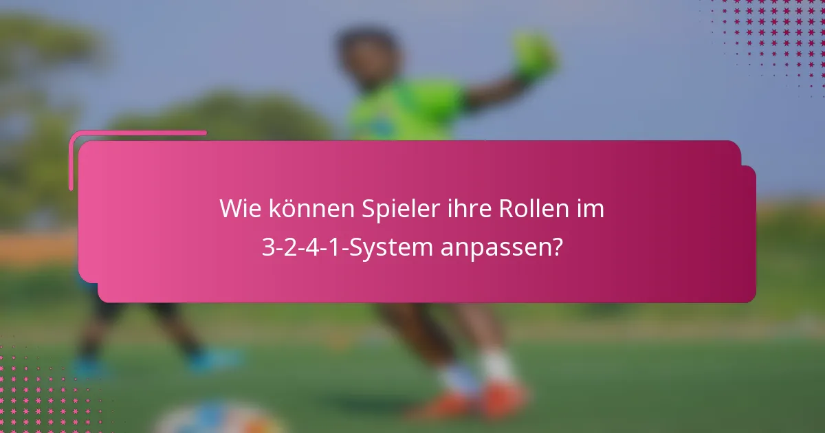 Wie können Spieler ihre Rollen im 3-2-4-1-System anpassen?